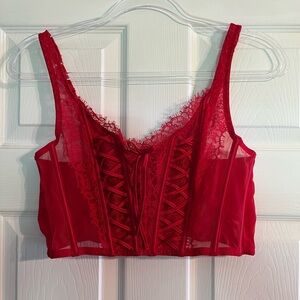 Victoria's Secret Red Lace Corset Bra